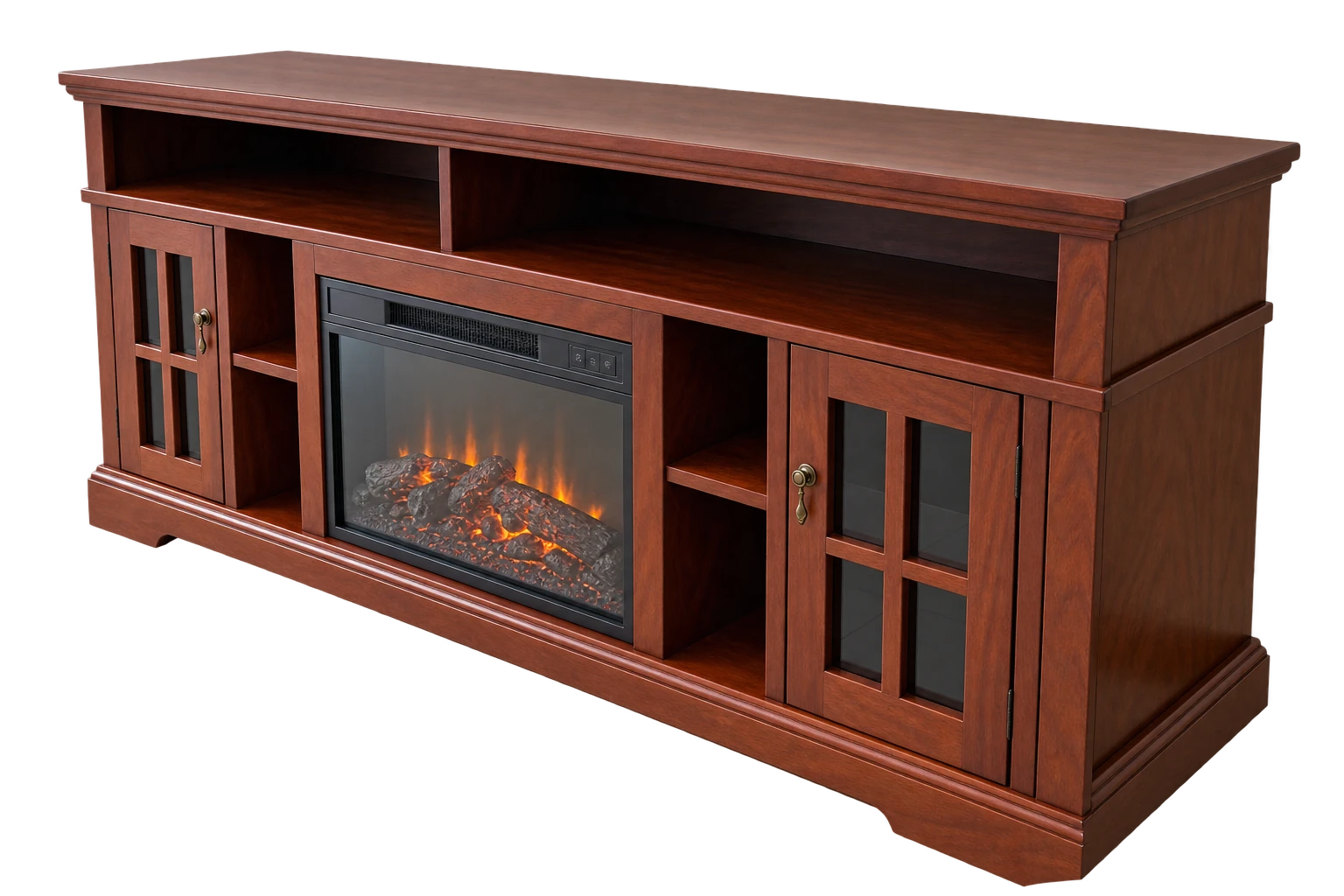 Mueble de TV con chimenea contemporáneo